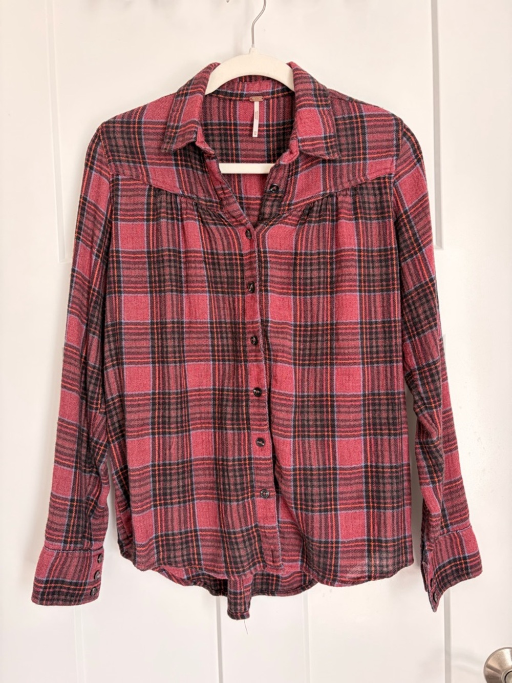 Free People Plaid Button-Up Shirt